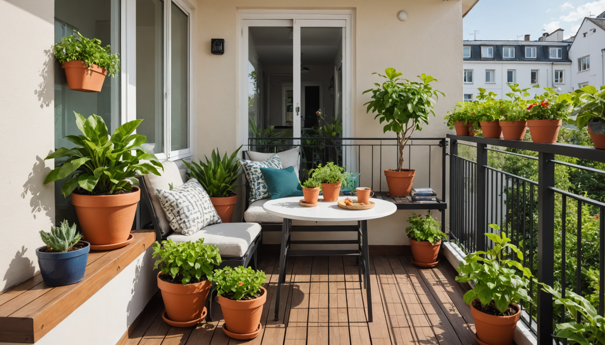 découvrez une astuce simple et efficace pour disposer vos pots sur un balcon tout petit et agrandir visuellement votre espace en un instant.