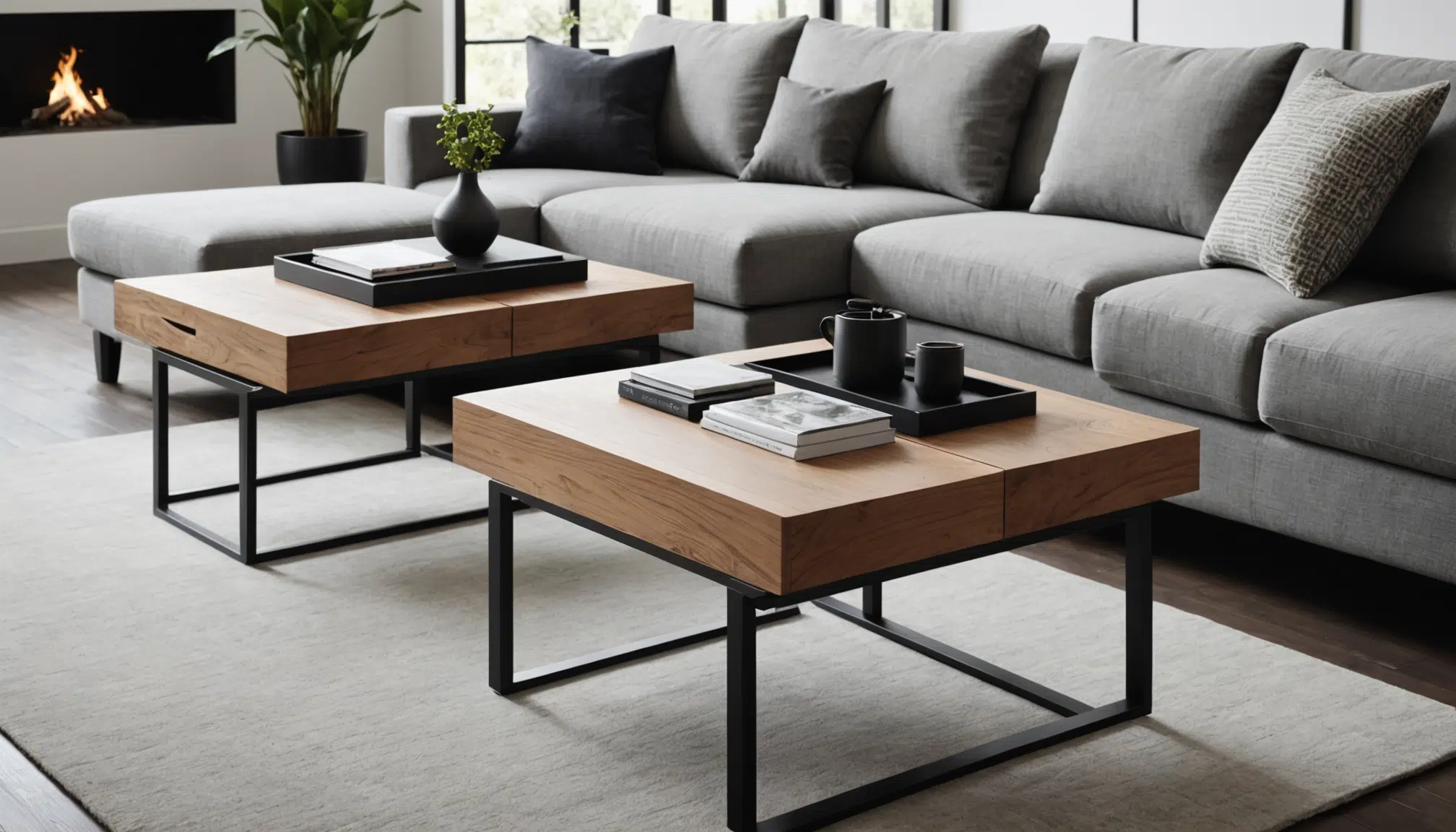 découvrez en exclusivité chez action ces deux tables d’appoint en bois au design innovant avec système push, parfaites pour tous les passionnés de décoration d’intérieur.