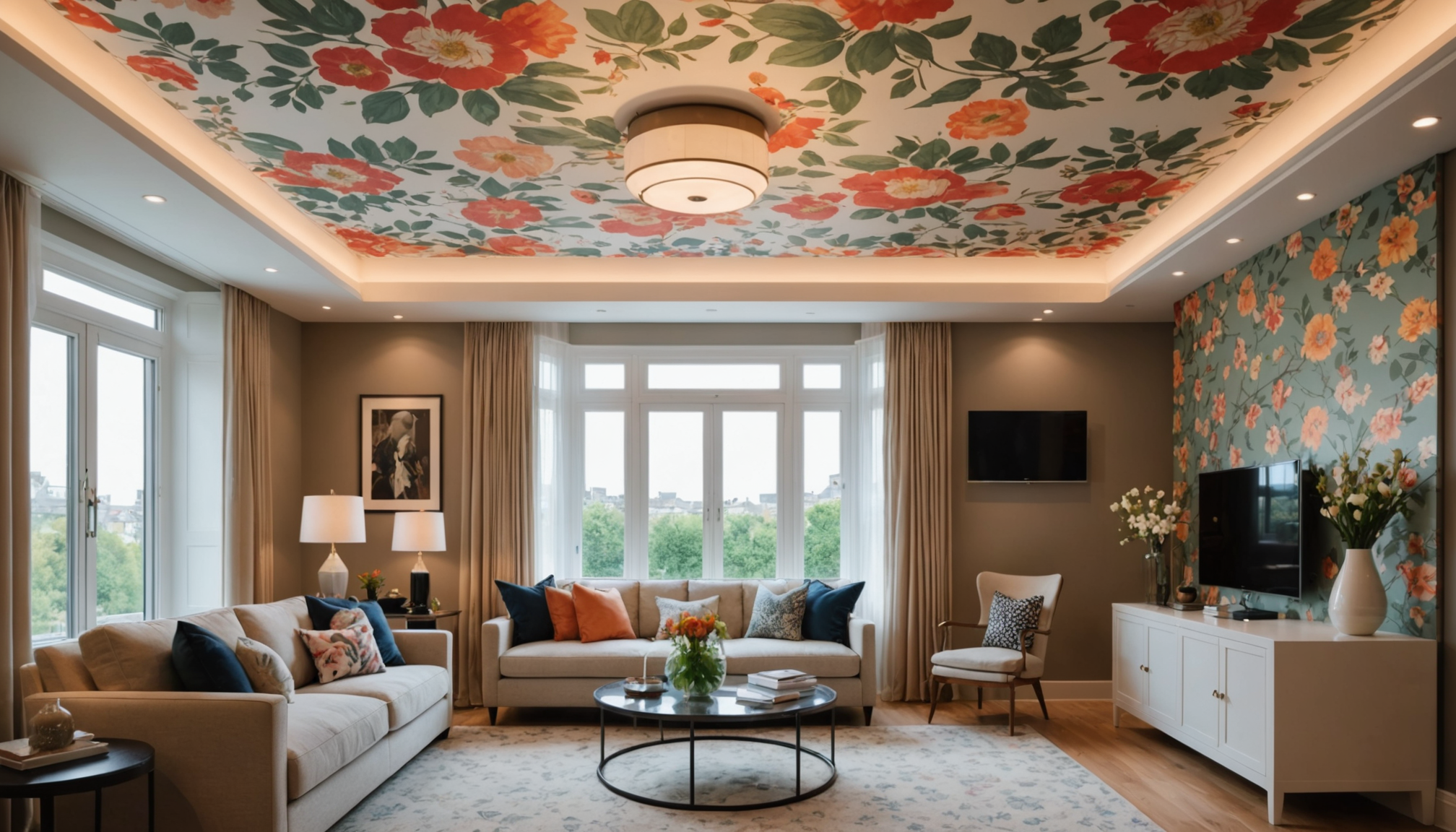 transformez votre intérieur simplement avec notre astuce pour dire adieu au plafond blanc et créer une ambiance unique en un clin d'œil.