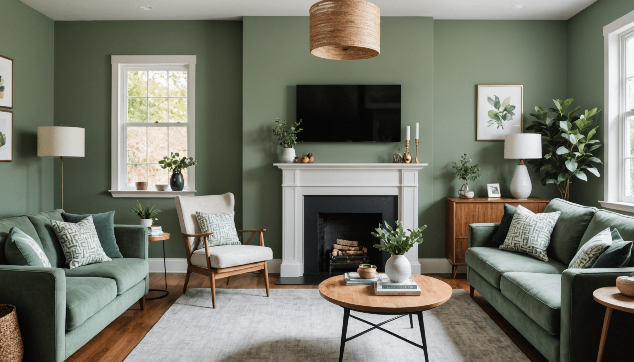 découvrez comment l'ajout d'un nouveau vert associé à mon vert sauge préféré transforme complètement l'ambiance de ma pièce, grâce à l'œil d'un décorateur professionnel.