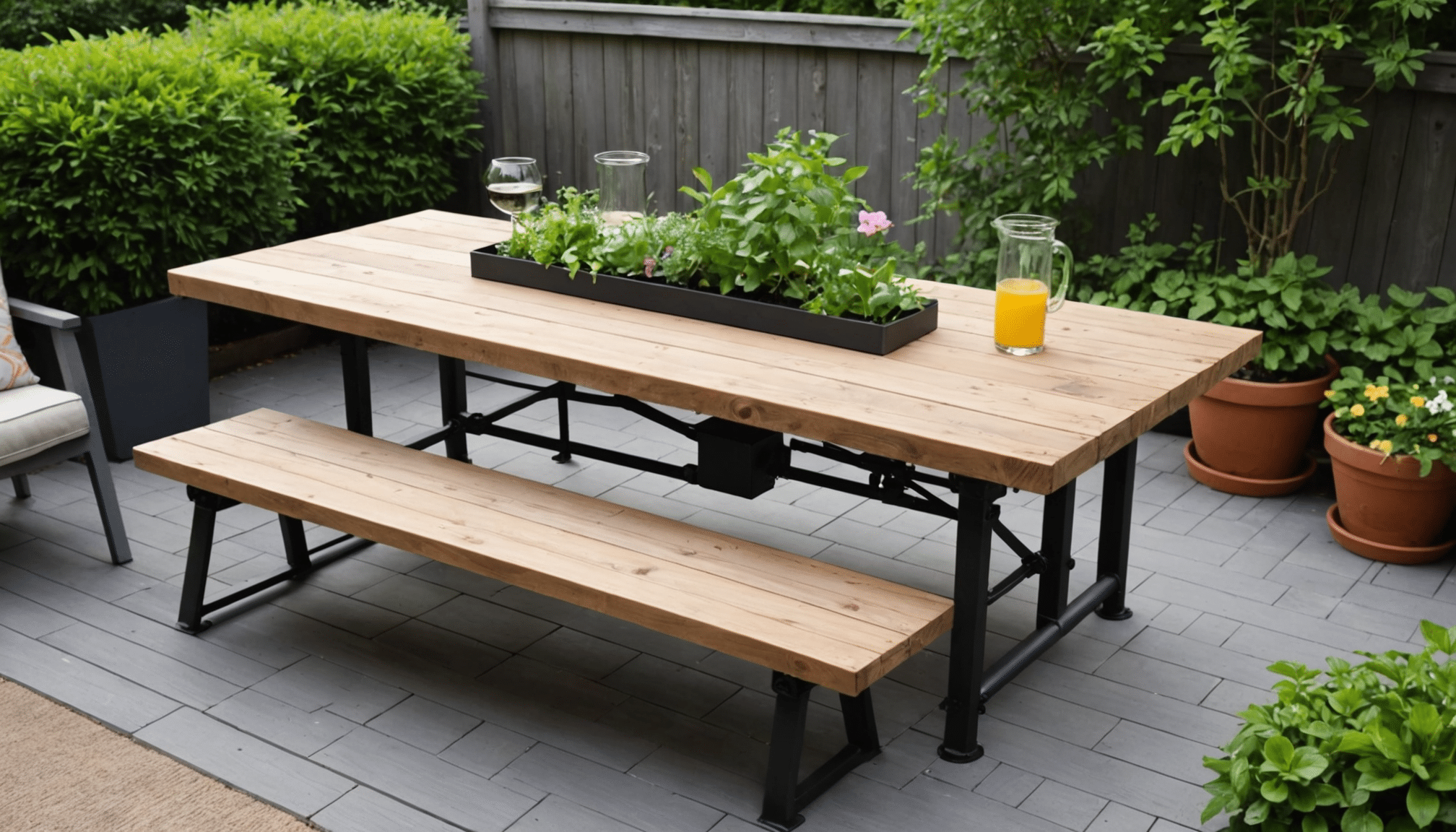 découvrez une idée ingénieuse pour créer une table d'extérieur extraordinaire, même si vous n'êtes pas bricoleur. simple, pratique et originale pour embellir votre jardin.