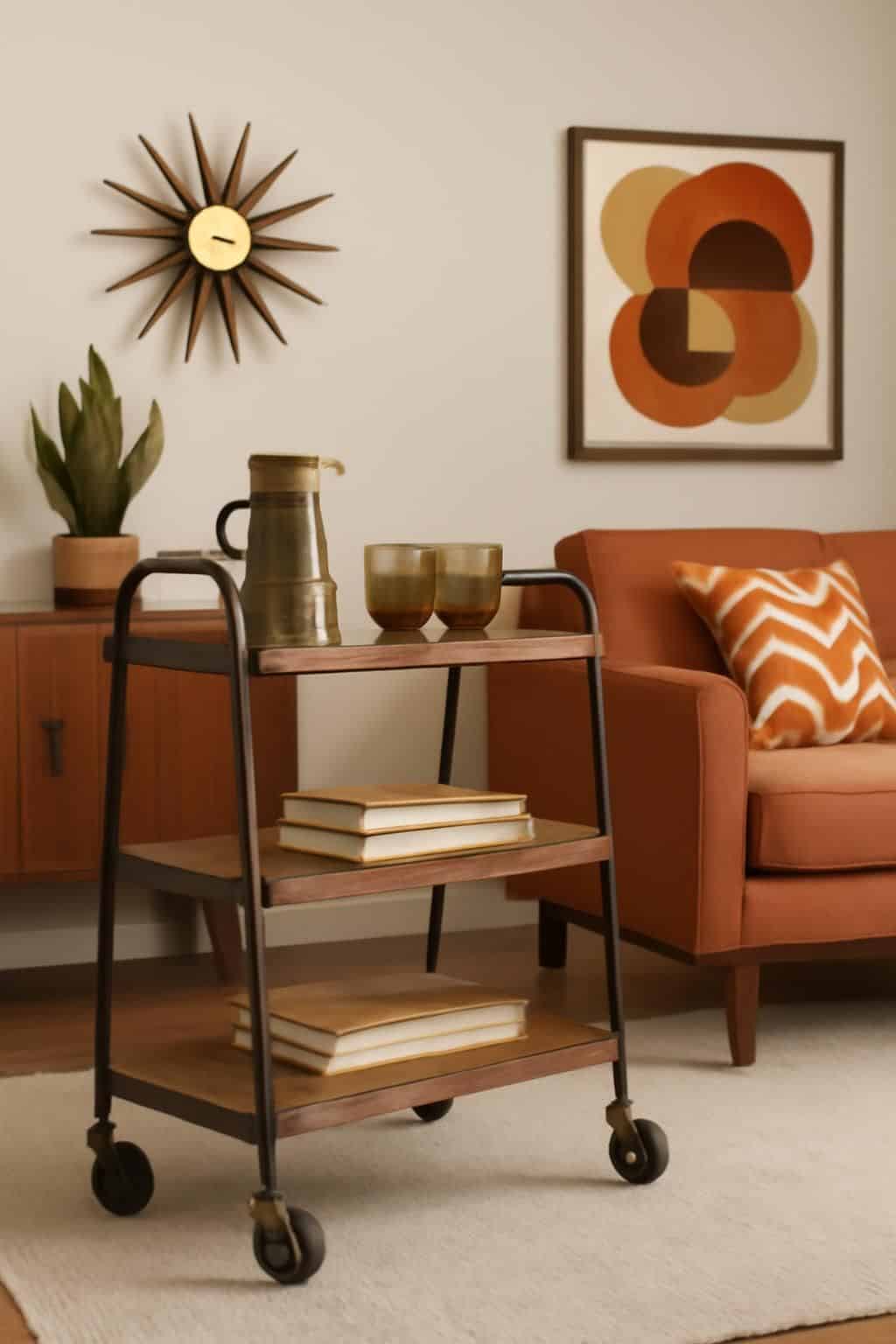 découvrez le meuble à roulettes pratique et design qui remplace la table basse encombrante, s'invitant au plus près du canapé pour optimiser l'espace central de votre salon.