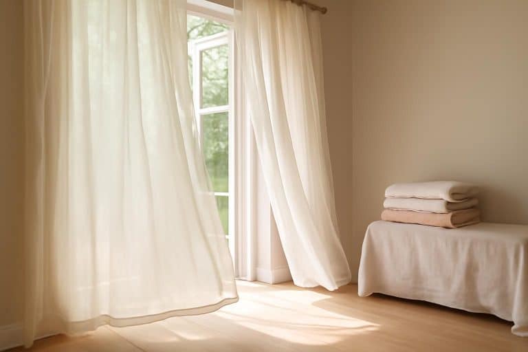 découvrez pourquoi laver vos rideaux en gaze de coton à la même température que vos draps pourrait changer leur chute et comment repositionner l'ourlet pour un rendu parfait sans toucher le sol.