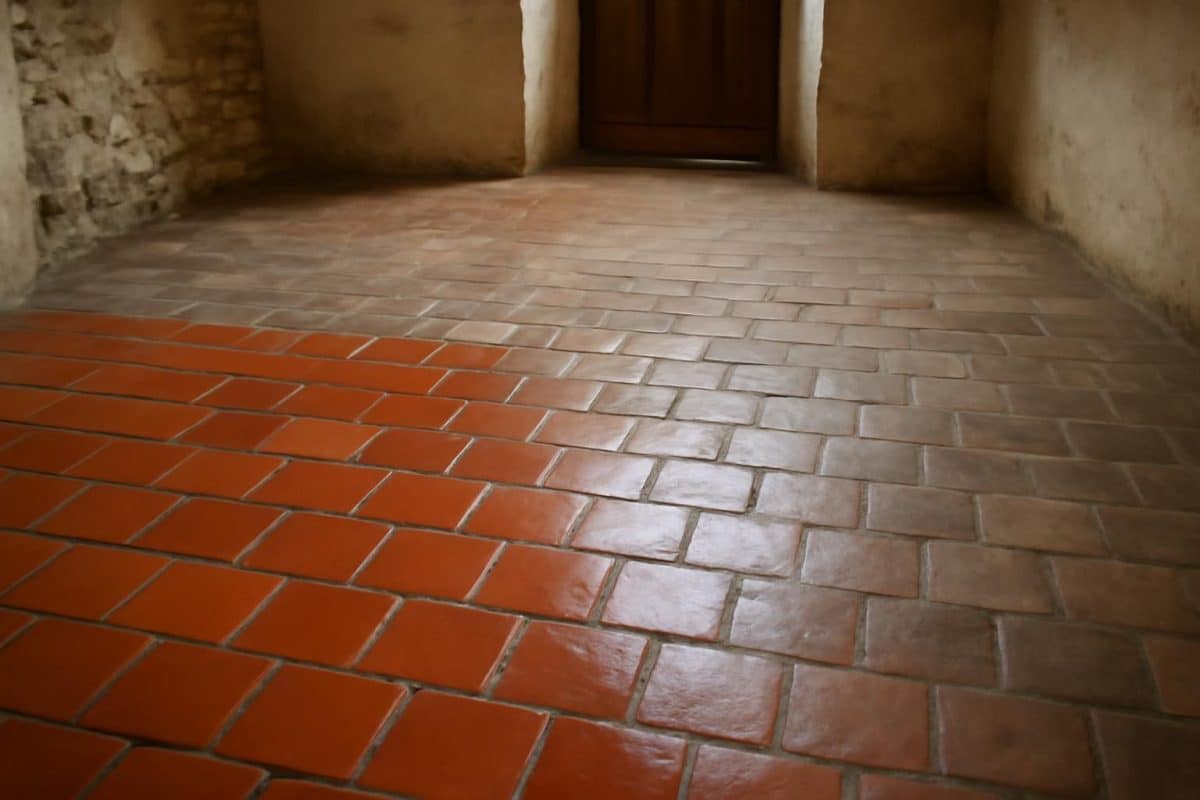 découvrez comment j'ai redonné vie à mes tomettes anciennes avec un vernis, mais aussi les défis rencontrés lorsque l'humidité du premier hiver a altéré leur couleur en profondeur.
