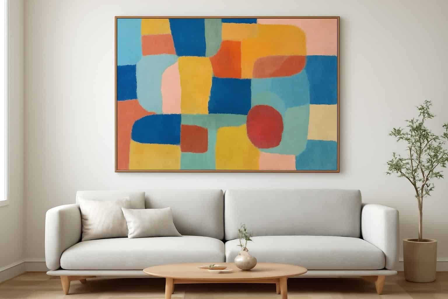 découvrez comment j'ai remplacé ma collection de cadres par une immense toile au-dessus du canapé, et pourquoi le mauvais format m'a frappé dès mon retour à la maison.