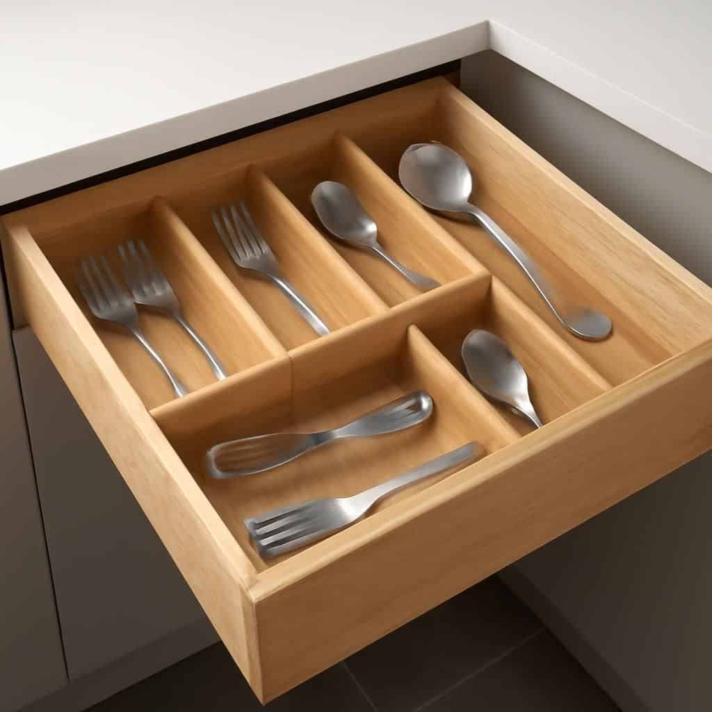 dites adieu aux range-couverts en plastique salissants avec la solution innovante et ultra-pratique que les cuisinistes recommandent en 2026 pour une cuisine propre et ordonnée.