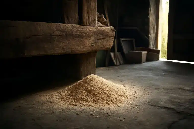 découvrez ce que cache la poudre beige accumulée sous la poutre de votre garage depuis la rentrée et pourquoi ce n'est pas une simple poussière de plâtre.