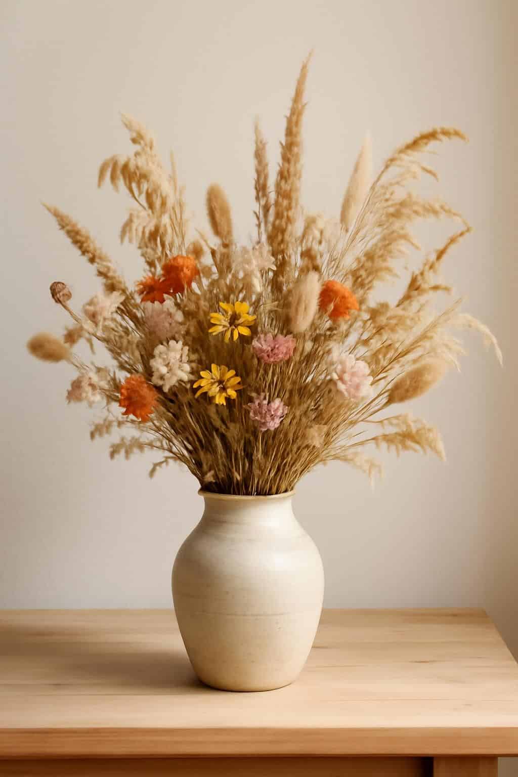 découvrez des alternatives naturelles et gratuites au bouquet de pampas pour sublimer votre salon, avec des plantes sauvages cueillies au fond du jardin, prisées par les décorateurs.
