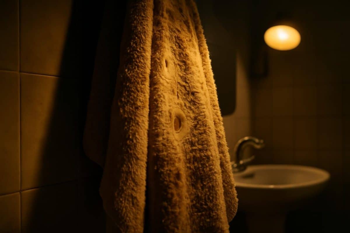 découvrez mon expérience d'utilisation d'une seule serviette de bain pendant une semaine pour réduire les lessives, et ce que j'ai découvert un mois plus tard en examinant ses fibres sous la lampe de la salle de bains.