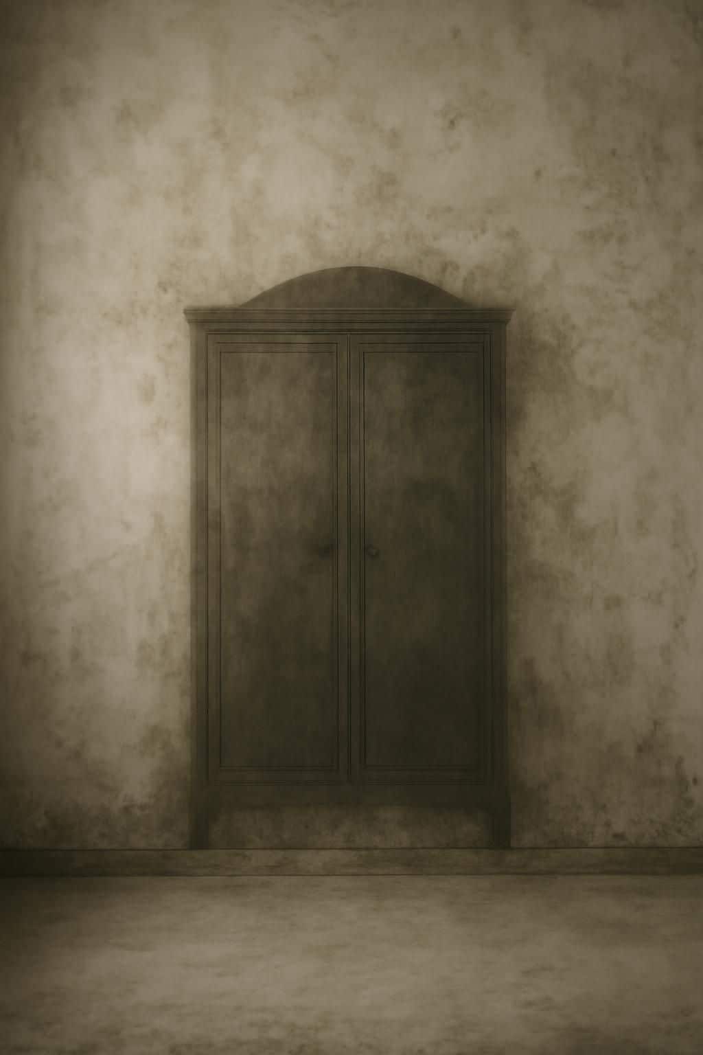 découvrez comment l'ombre crée l'illusion d'une armoire invisible sur un mur froid, mêlant art et perception dans un jeu fascinant de lumière et d'ombre.