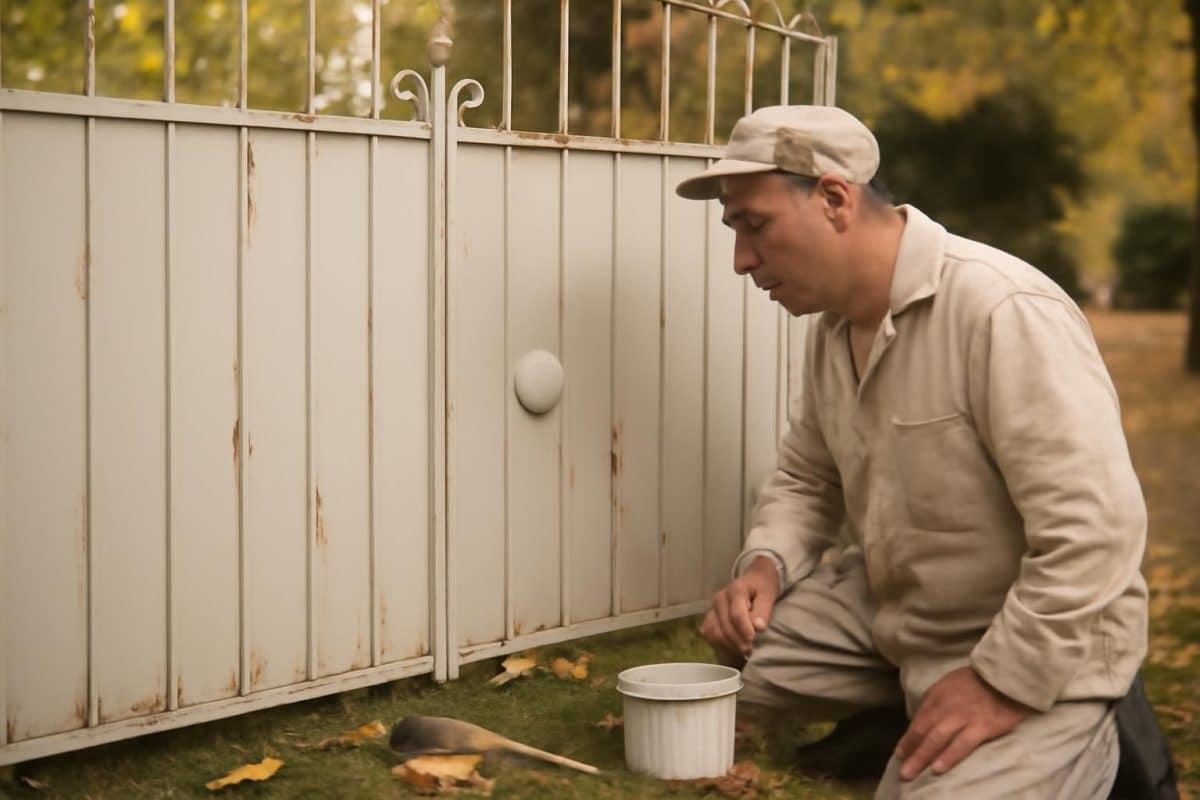 quatre mois après avoir repeint son portail en fer pour éliminer la rouille, un peintre découvre avec surprise une cloque apparaissant sous ses yeux lors d'un simple rafraîchissement un week-end de septembre.
