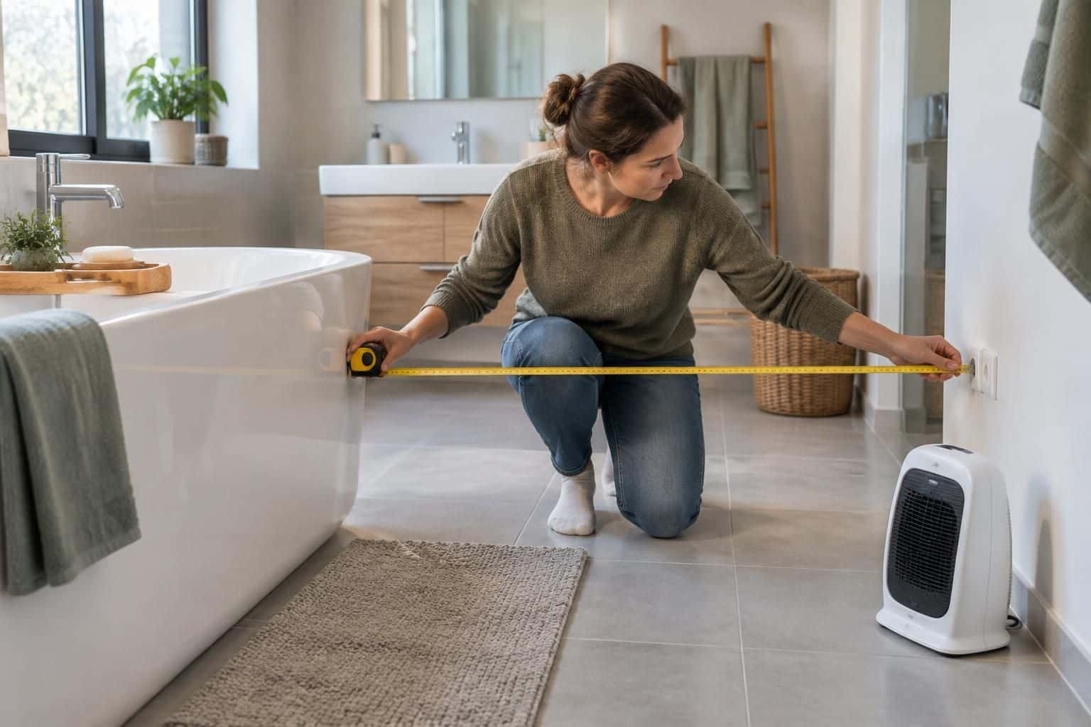 chauffage soufflant dans la salle de bains : découvrez pourquoi la distance avec la baignoire est essentielle pour limiter les risques électriques.