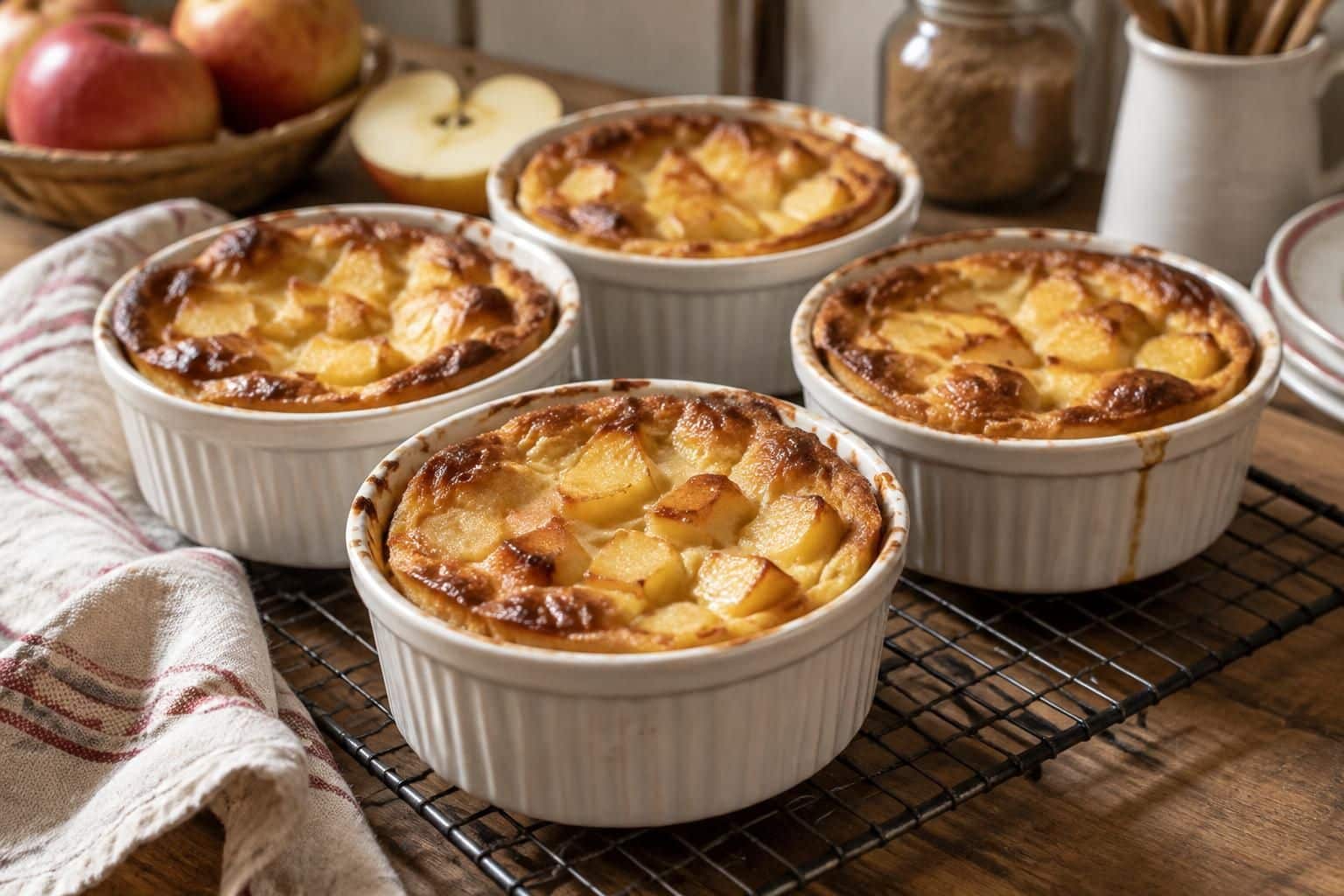 découvrez ce clafoutis express aux pommes caramélisées, prêt en 20 minutes. un geste tout simple dans le ramequin lui donne une texture irrésistible.